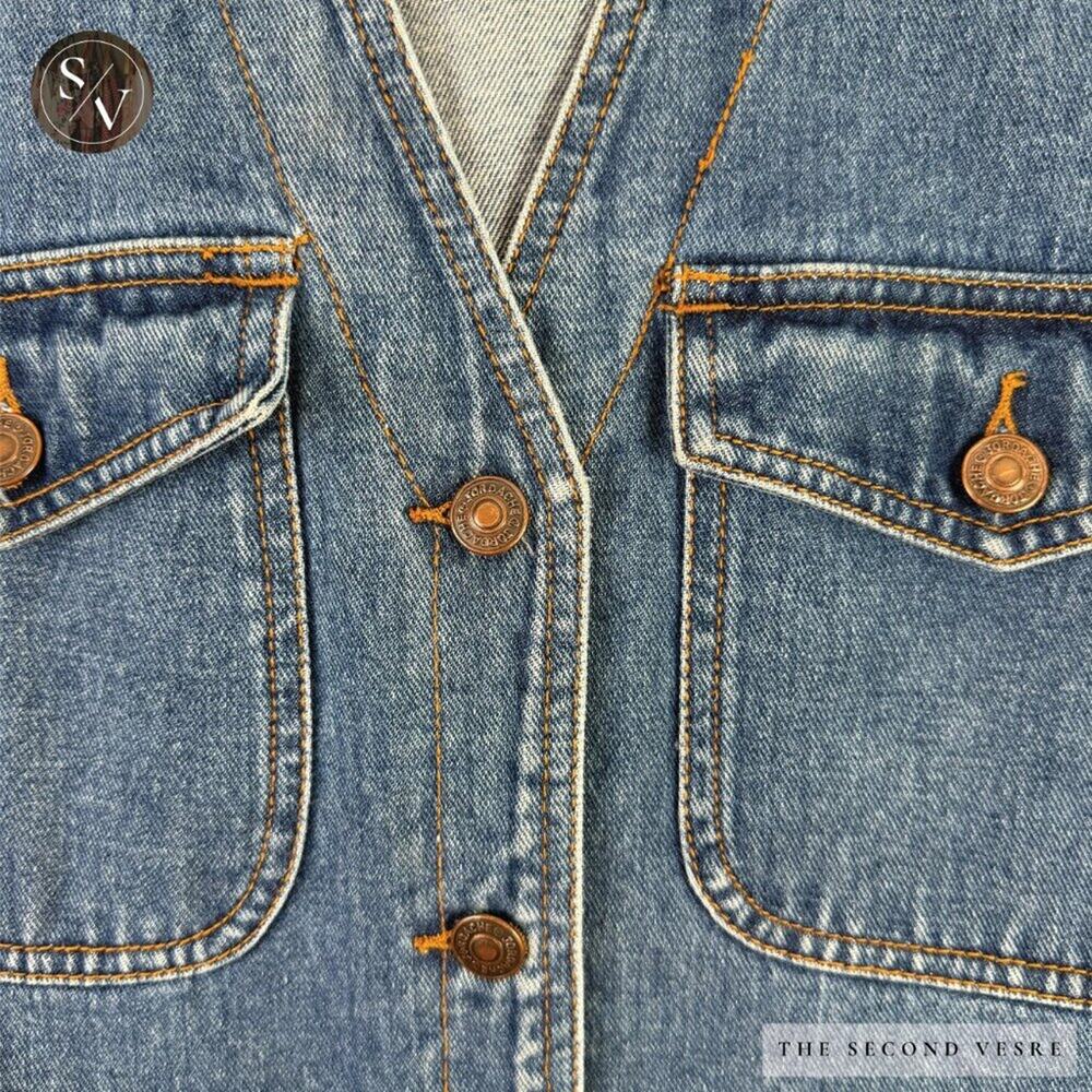 Vintage Original Jordache Medium Wash Denim Vest With Pockets - Large - Picture 4 of 12